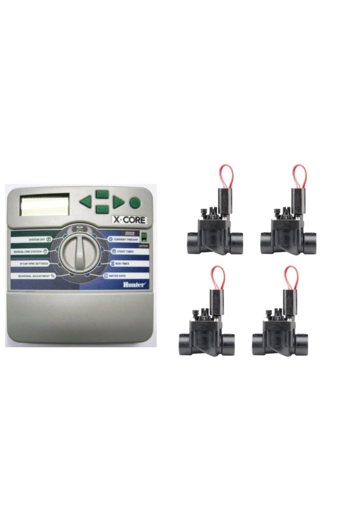 Hunter XCore 4 İstasyon Çim Sulama Kontrol Ünitesi+4 ADET 100 PGV