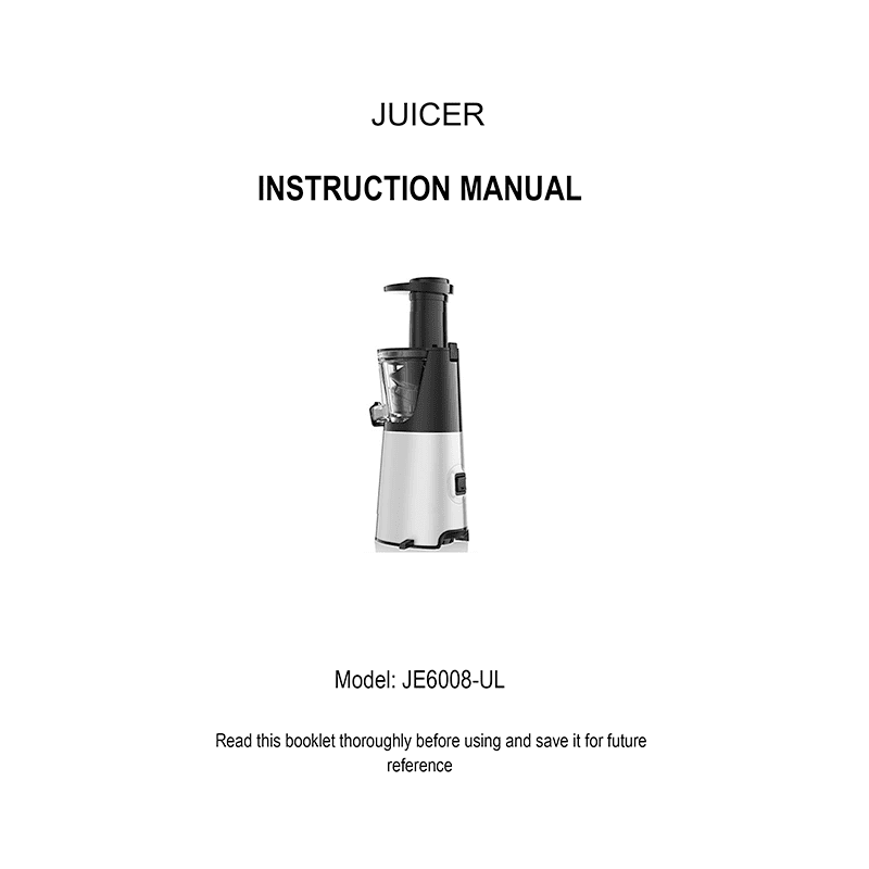 JE6008UL Aicok Slow Masticating Juicer User Manual