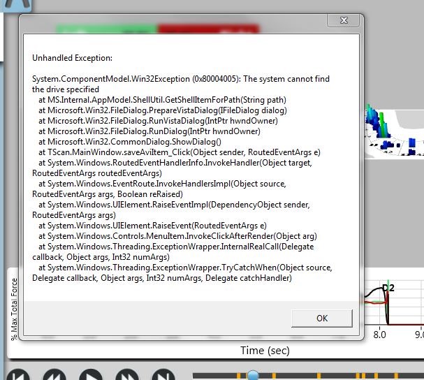 Unhandled Exception Error Tekscan