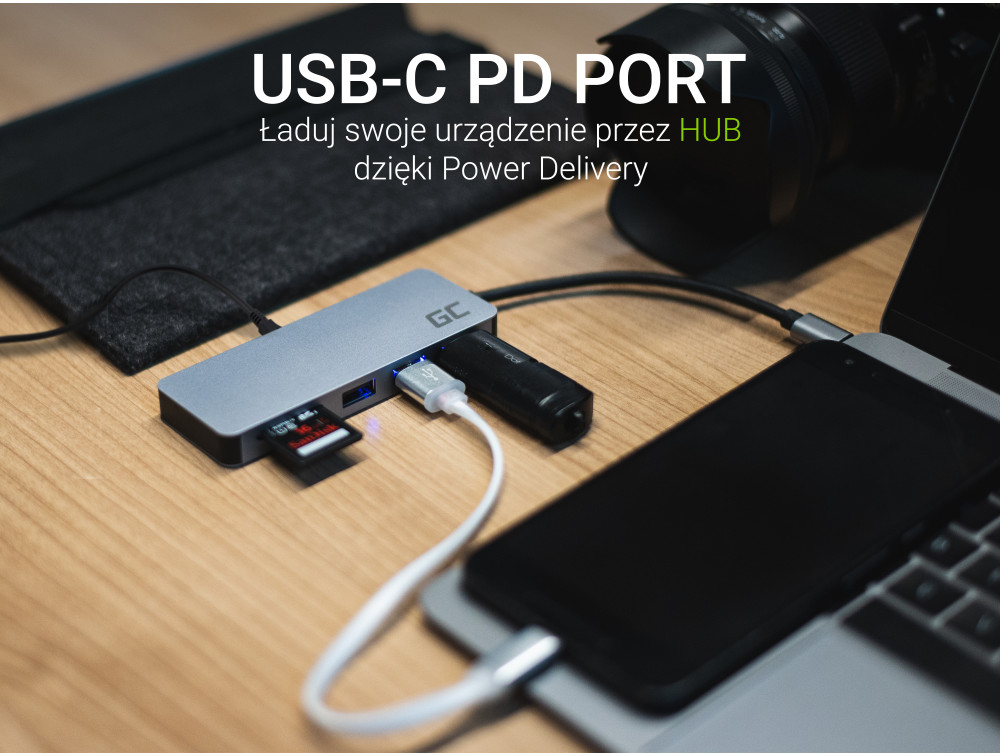 Uniwersalny hub Green Cell AK50 USBC 7 w 1