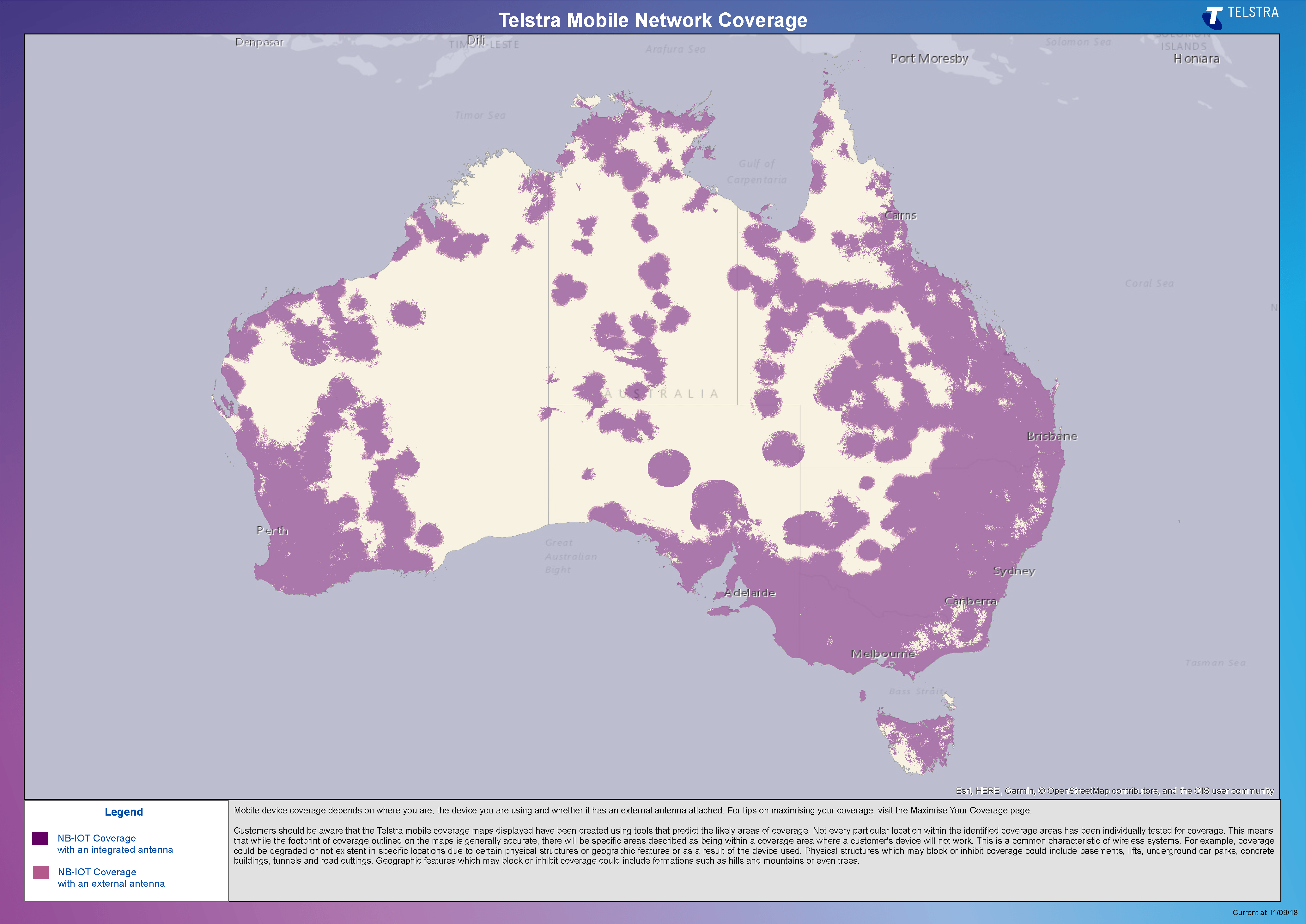 Telstra Business & Enterprise of Things IoT Coverage