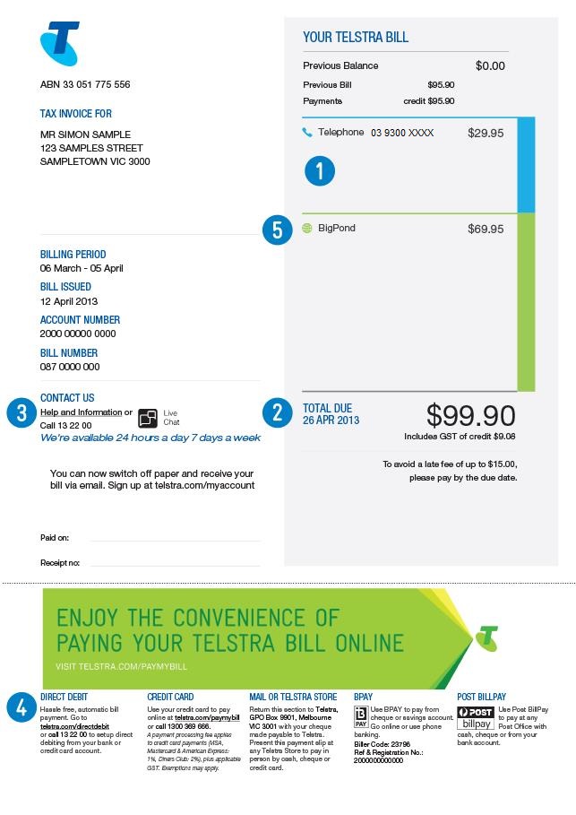 Telstra How to read your bill Support