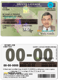 Australia Victoria state driving license template in PSD format, fully