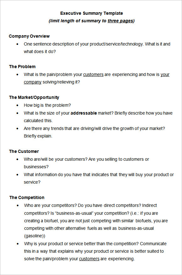 9 Executive Summary Templates Free Samples, Examples & Formats Free