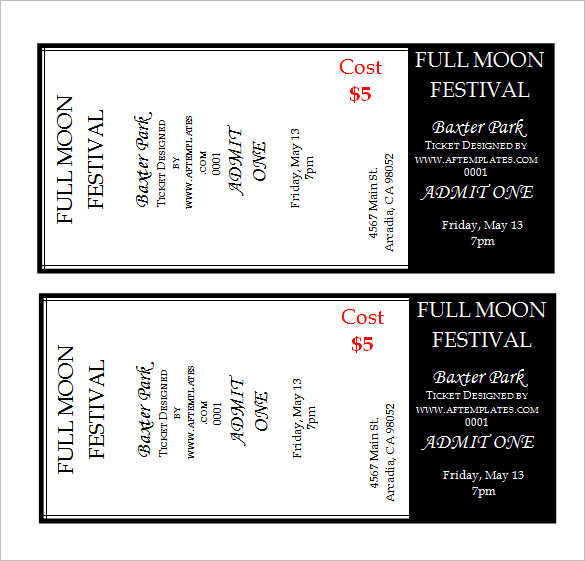 Ticket Template 81+ Free Word, Excel, PDF, PSD, EPS Formats Download