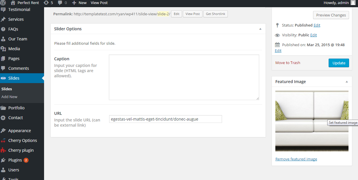 WordPress. How to change slider dimensions Template Monster Help