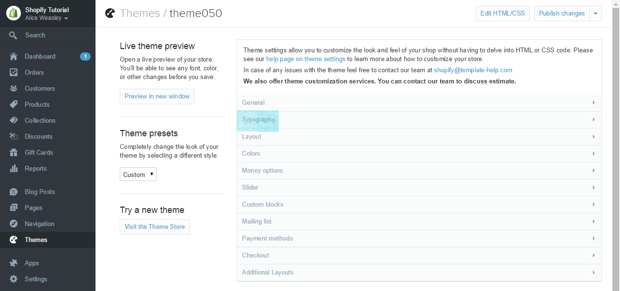 Shopify. How to manage fonts Template Monster Help