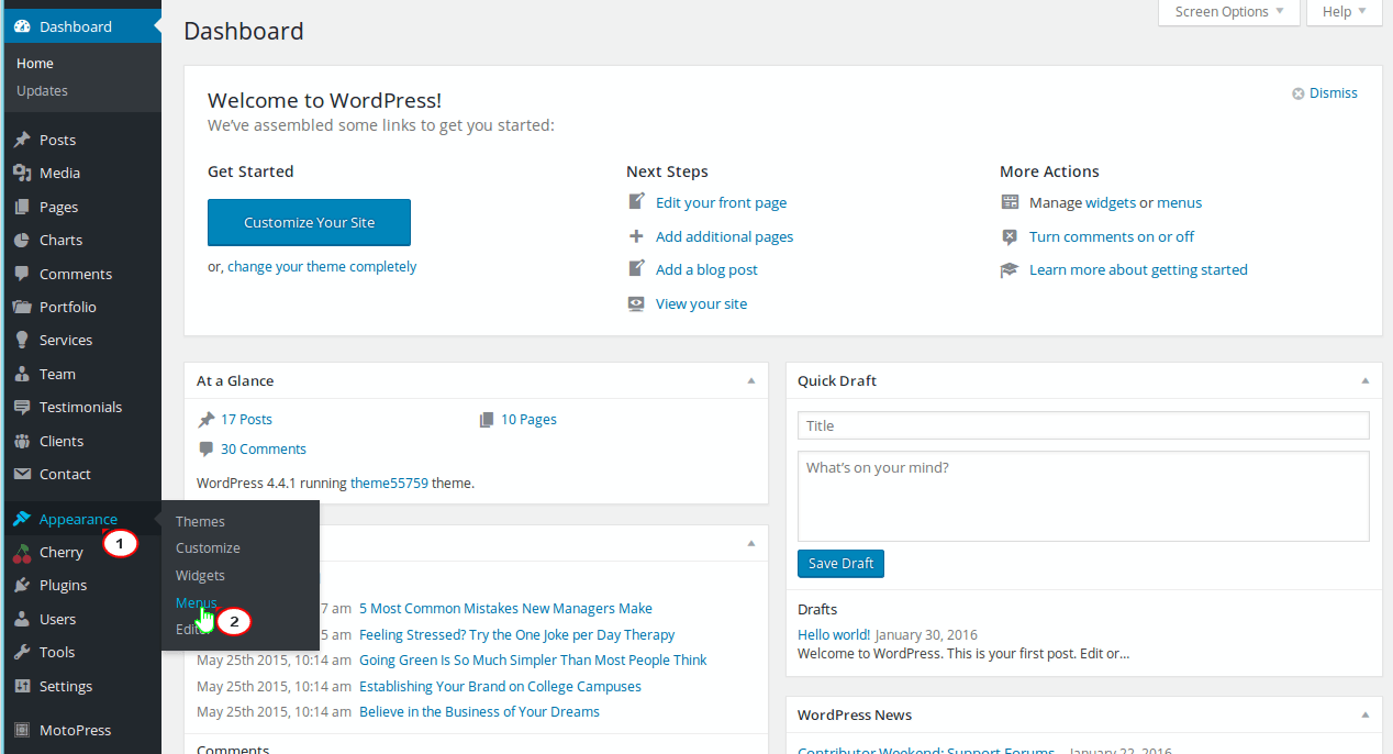 WordPress. How to make specific menu open in a new tab Template