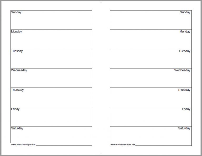 √ Free Printable 2 Week Calendar Template