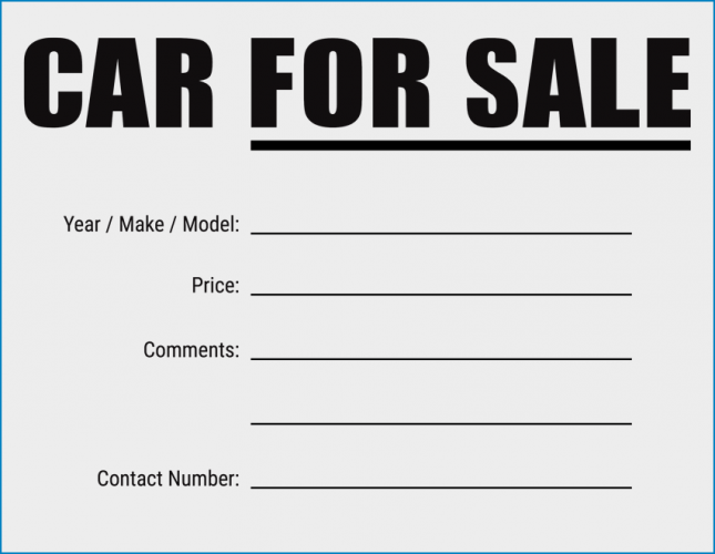 √ Free Printable Car For Sale Sign Template