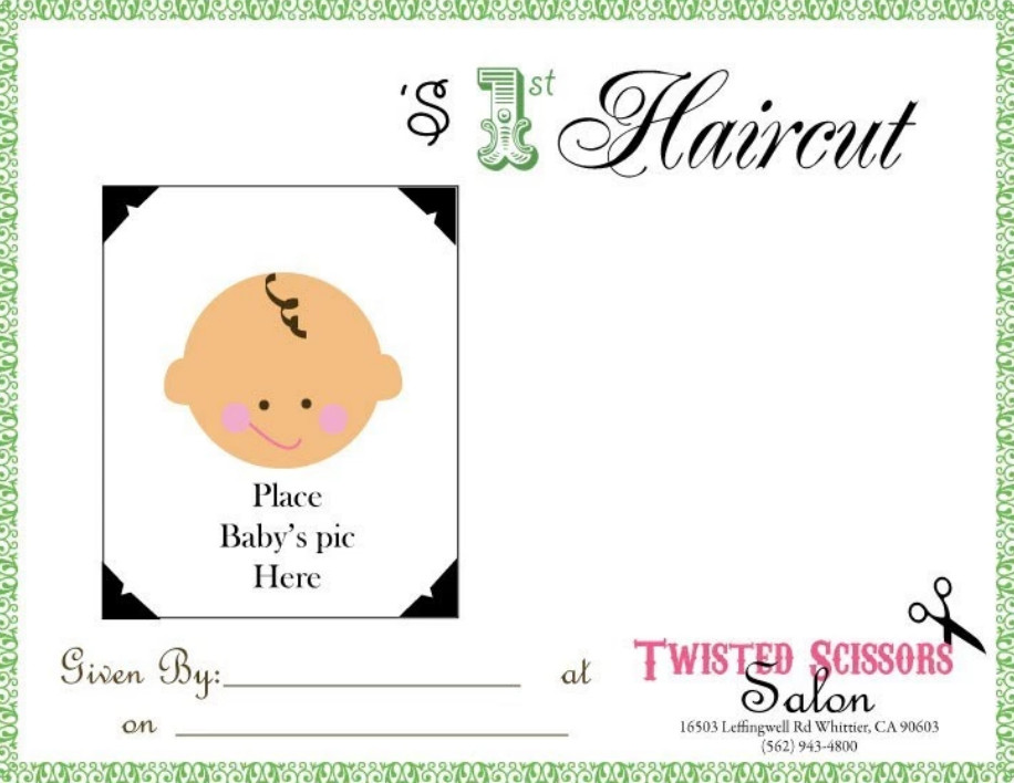 Printable Baby First Haircut Certificate | Templateral