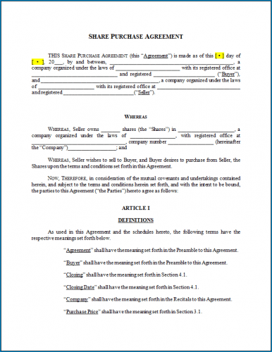 √ Free Printable Simple Agreement Template