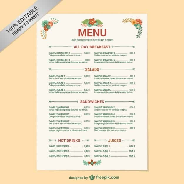 21+ Free Restaurant Menu Templates Word Excel Formats