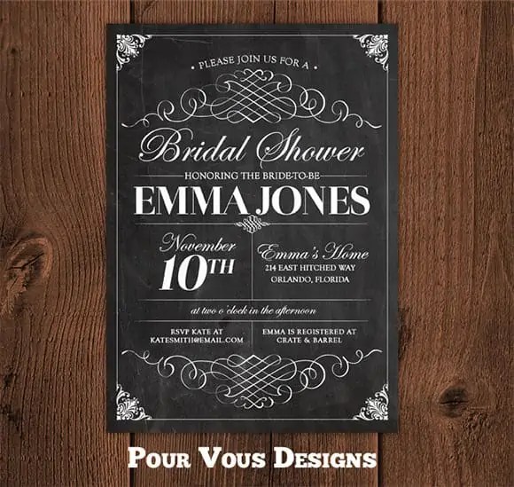 Chalkboard Invitation Templates Templates Front