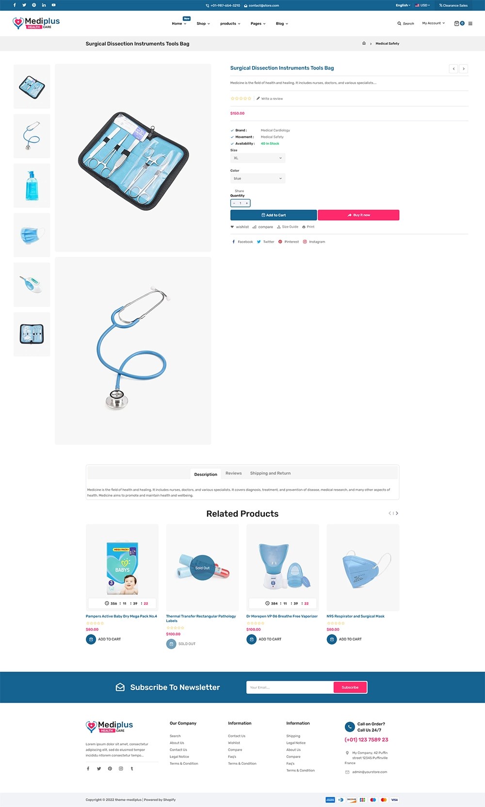 MediPlus Medical Equipment Store Shopify 2.0 Theme