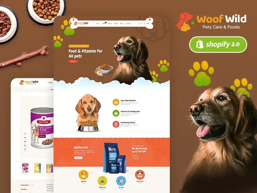 WoofWild Pet Food Store Shopify 2.0 Responsive Theme