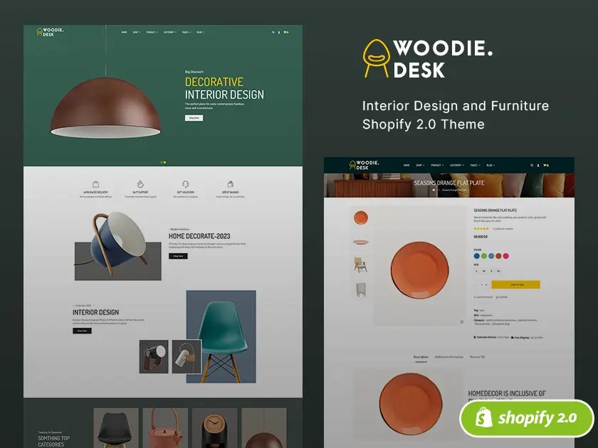 Woodie Desk Home Decor Shopify Responsive Theme