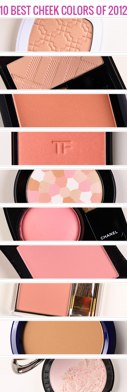 Top 10 of 2012 Blushes & Highlighters