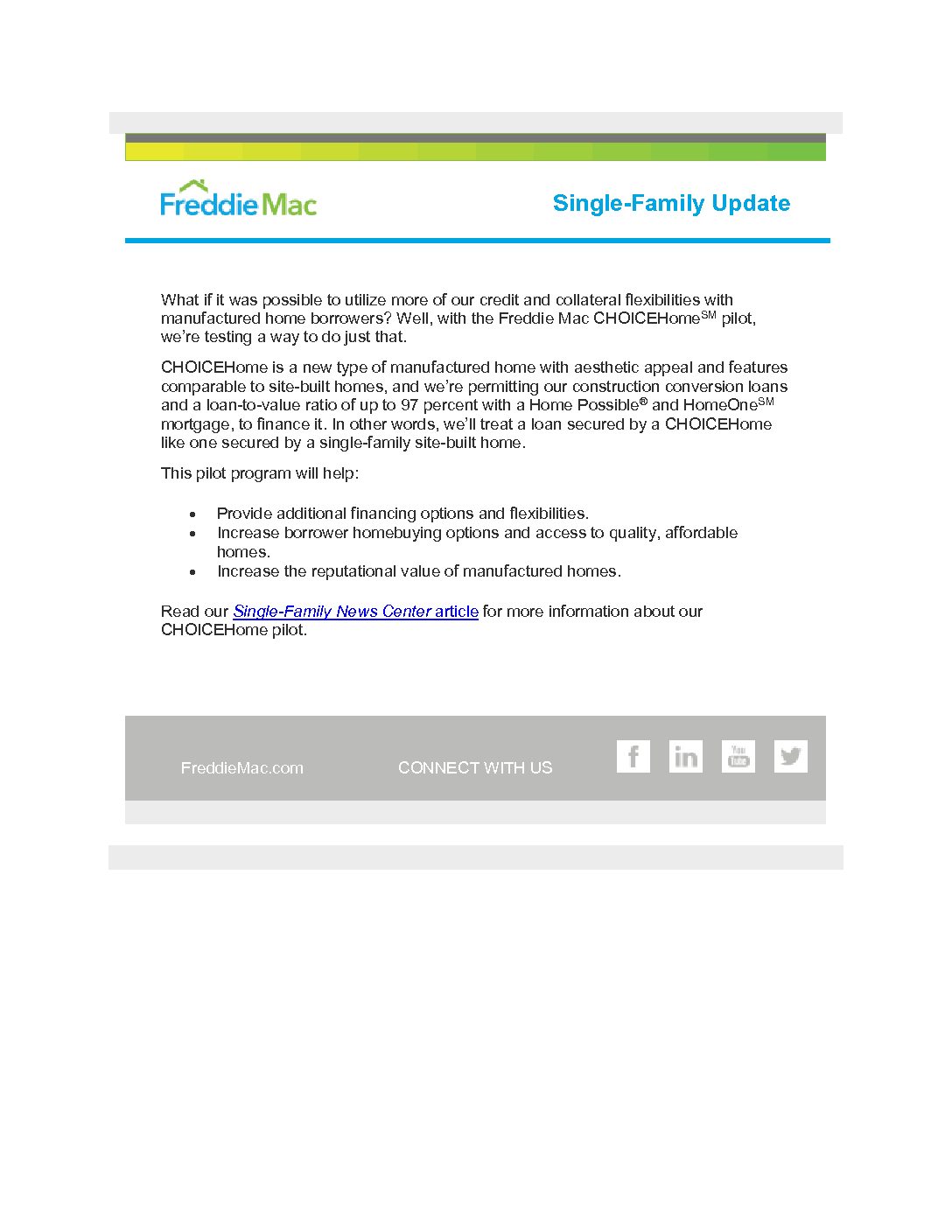 Click Here to View the Freddie Mac SingleFamily Update TENA