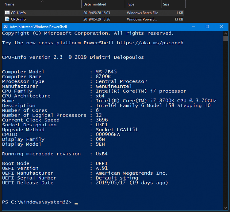 PowerShell script for CPU information, incl. CPUID Solved Page 5
