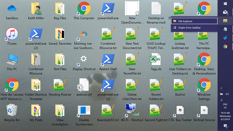 Disable Quick Access on right click on File Explorer icon in taskbar