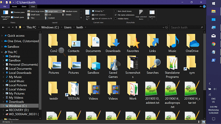 File Explorer Navigation Pane Default Icons Have Changed Windows 10
