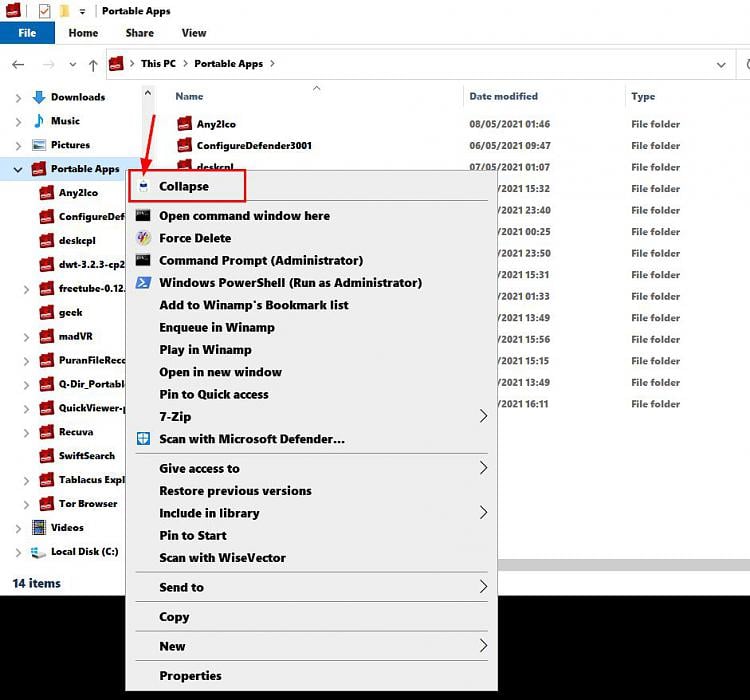 Navigation Pane Folder Expand/ Collapse Context Menu Location? Solved