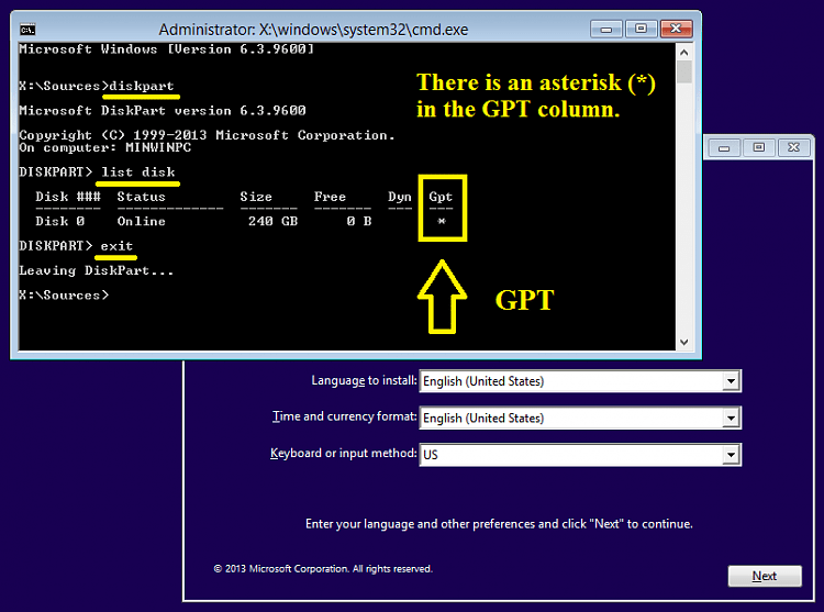 Windows can't be installed because this PC has an unsupported disk