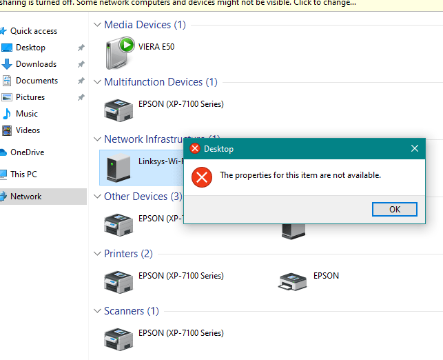 Router in Network Infrastructure right click menu gone after KB4586781
