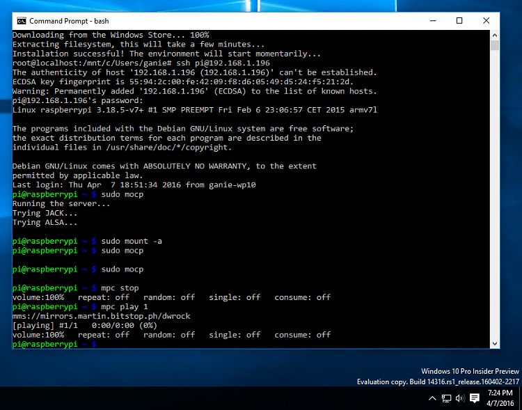 Installing and Running BASH on Windows 10 (Build 14316) Windows 10 Forums