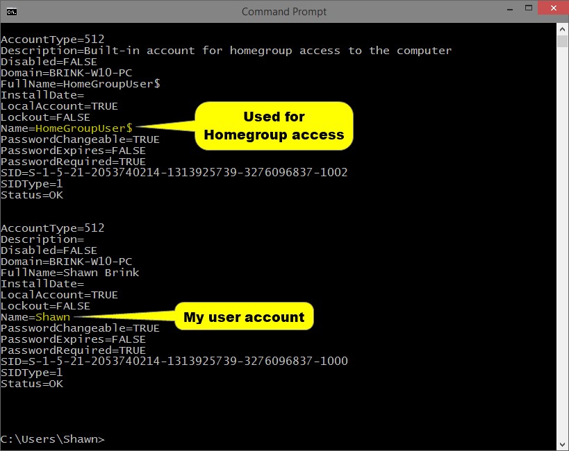 View User Account Details in Windows 10 Tutorials