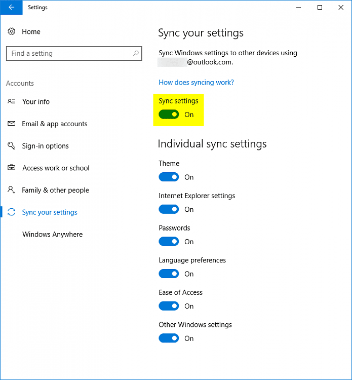 Sync Settings Turn On or Off in Windows 10 Page 6