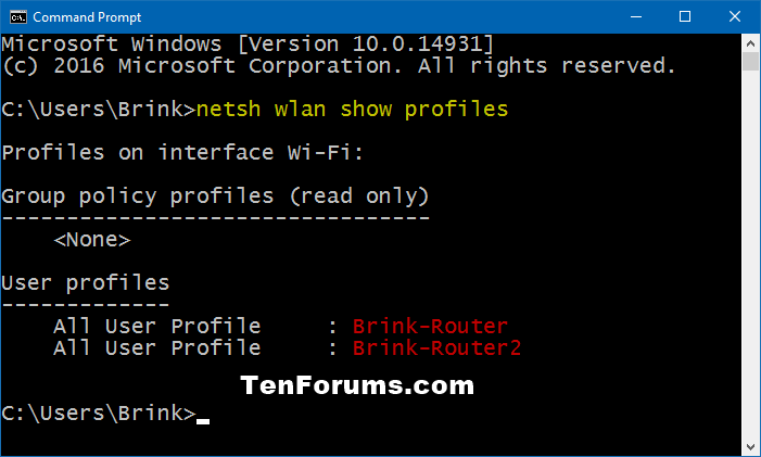 Wireless Network Profiles See in Windows 10 Windows 10 Network