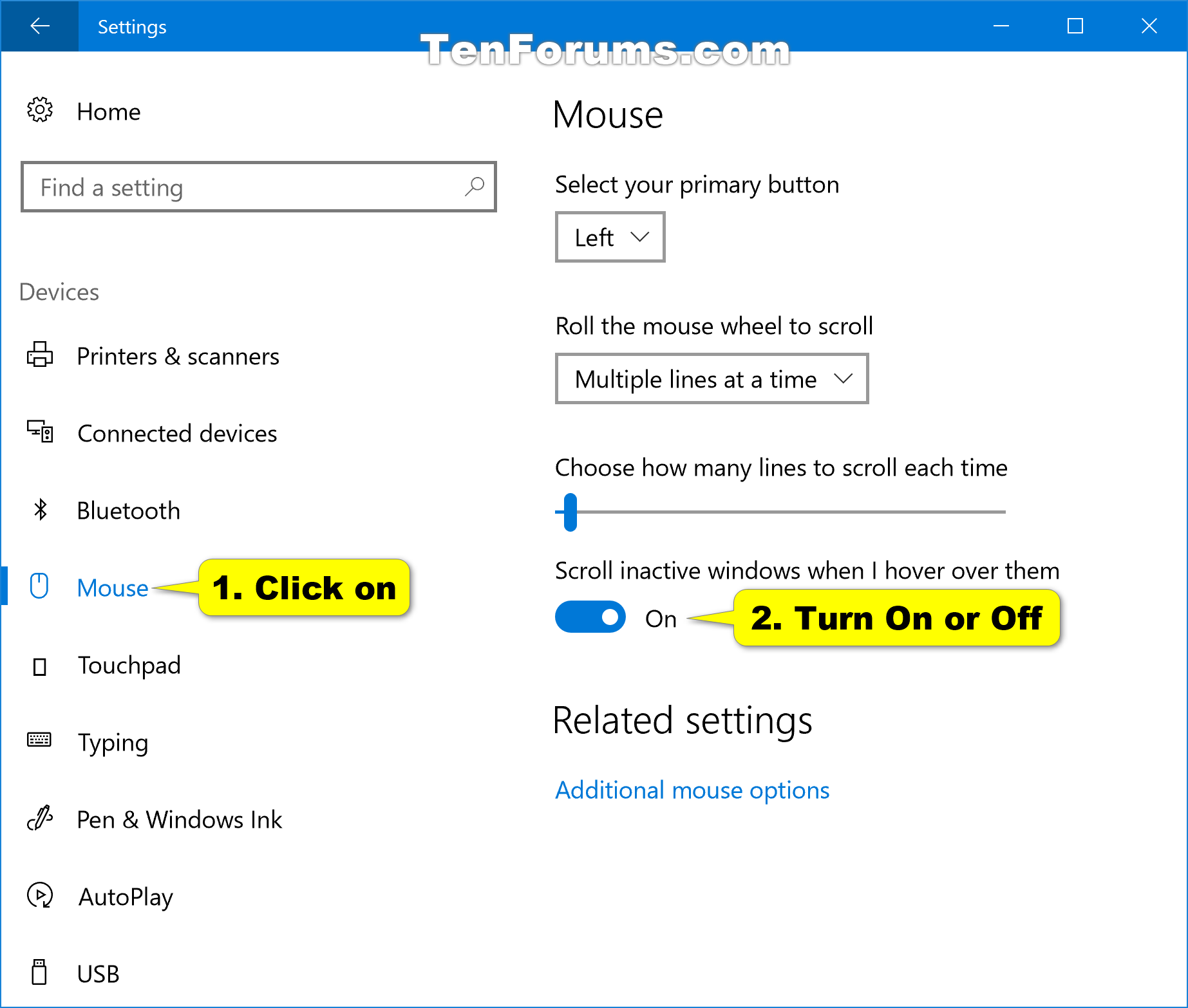 Hardware & Drivers Turn On or Off Scroll Inactive Windows in Windows 10