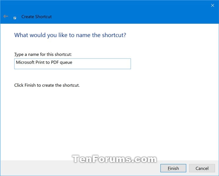 Create Printer Queue Shortcut in Windows 10 Tutorials