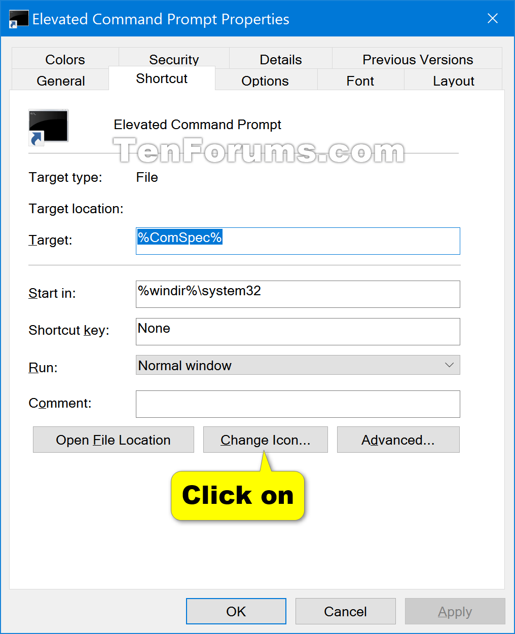 Create Elevated Command Prompt Shortcut in Windows 10 Tutorials