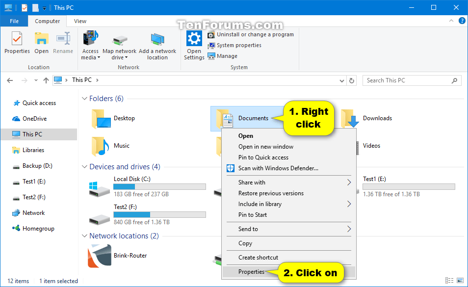 Documents Folder Move Location in Windows 10 Windows 10 Tutorials