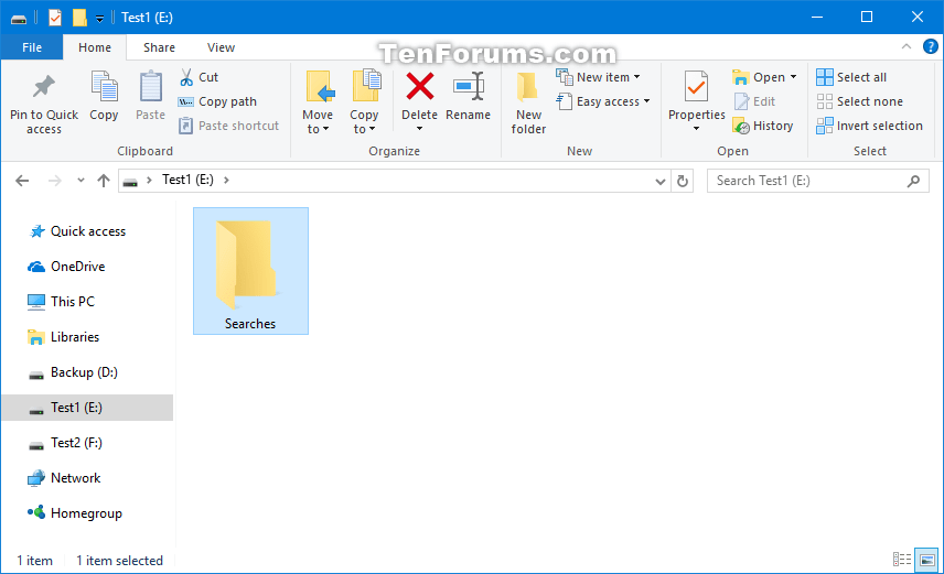Move Location of Searches Folder in Windows 10 Tutorials
