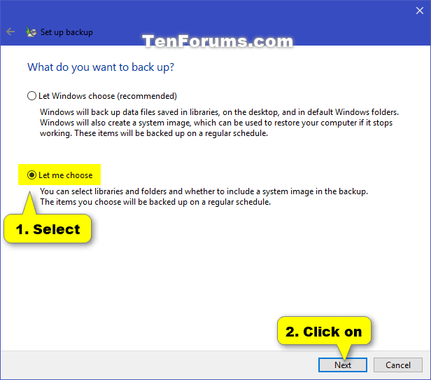 Change Windows Backup Settings in Window 10 Tutorials