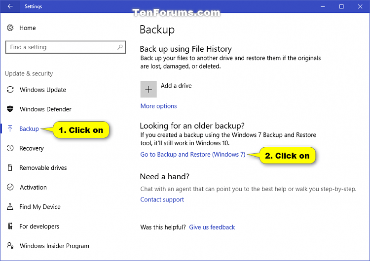 Turn On or Off Schedule for Windows Backup in Windows 10 Tutorials