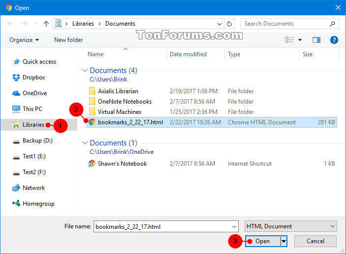 Import or Export Google Chrome Bookmarks as HTML in Windows Tutorials