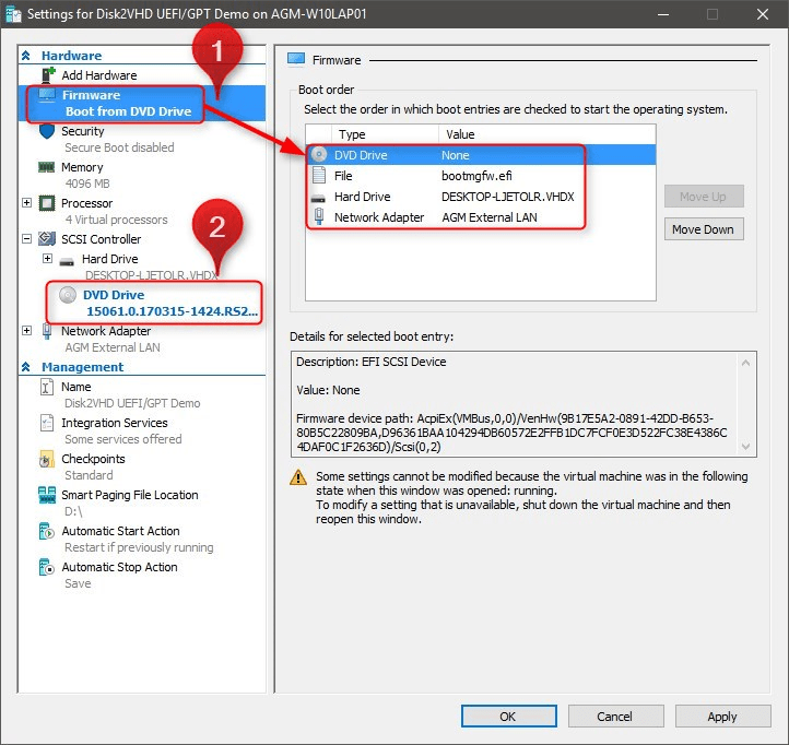HyperV Create and Use VHD of Windows 10 with Disk2VHD Tutorials