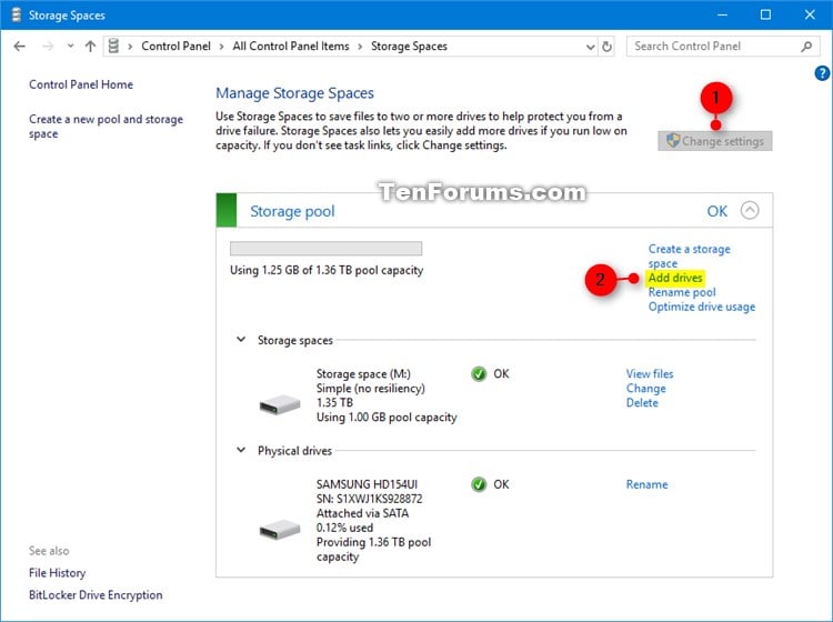 How to Add Disks to Storage Pool for Storage Spaces in Windows 10