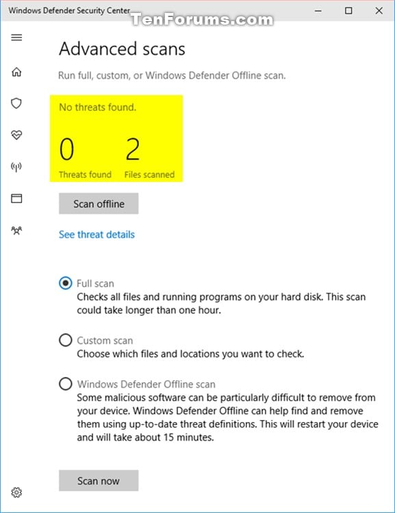 How to Scan with Windows Defender in Windows 10 Tutorials