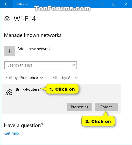 Delete Wireless Network Profile in Windows 10 Tutorials
