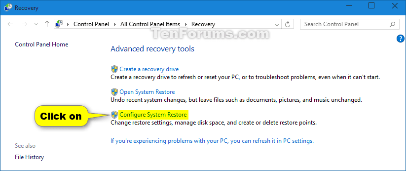 Create a recovery drive support.microsoft.com