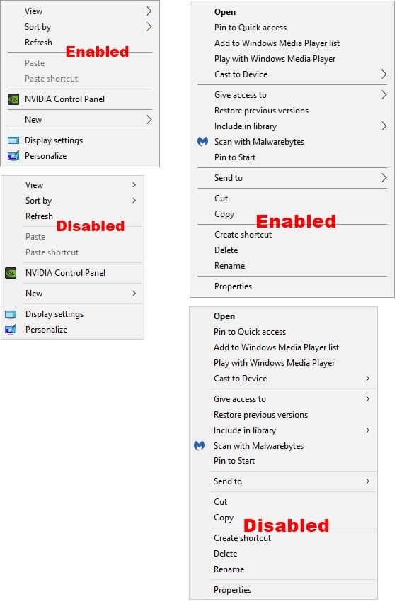 Enable or Disable Wide Context Menus in Windows 10 Tutorials