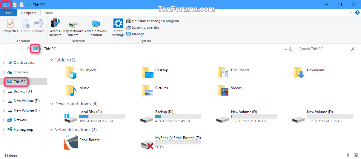 Change Default Icon for This PC in Windows 10 Tutorials