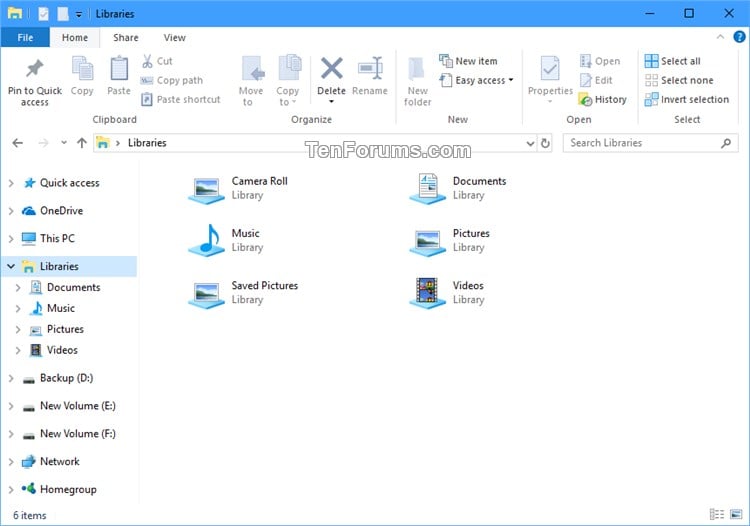 Add or Remove Documents Library in Windows 10 Tutorials