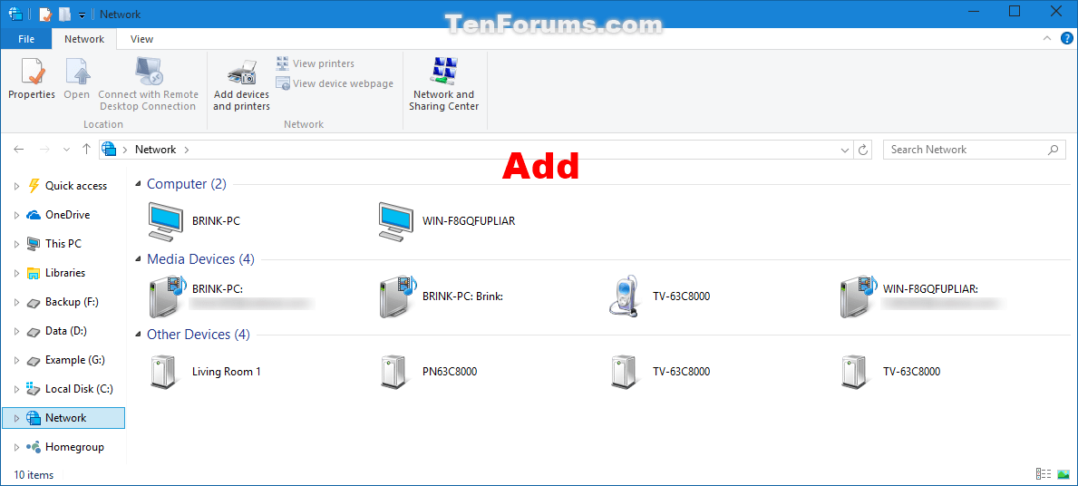 Add or Remove Network from Navigation Pane in Windows 10 Tutorials